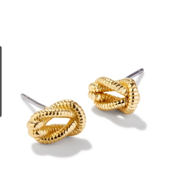Kendra Scott Annie Love Knot Stud Earrings Gold NWT - Picture 1 of 6
